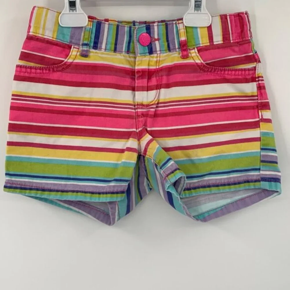 est. 1989 PLACE Multi Color Striped Cotton Girl's Shorts with Pockets Size 8‎